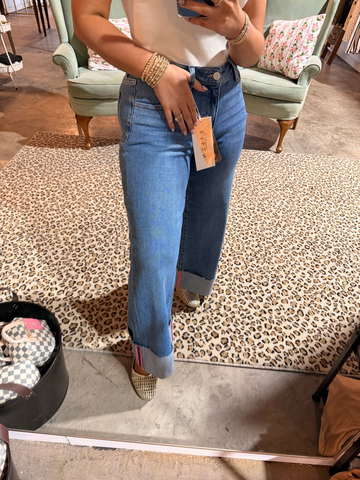 Mid Rise Wide Cuff Jean