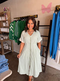 Mint Textured Zipper Dress