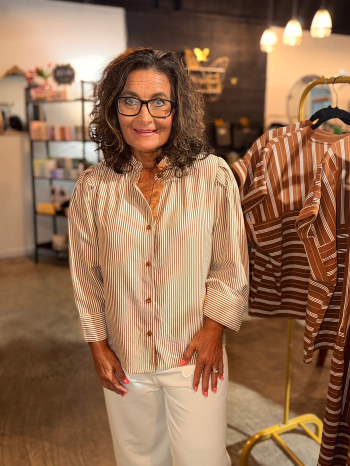 Mocha Dressy Button Up