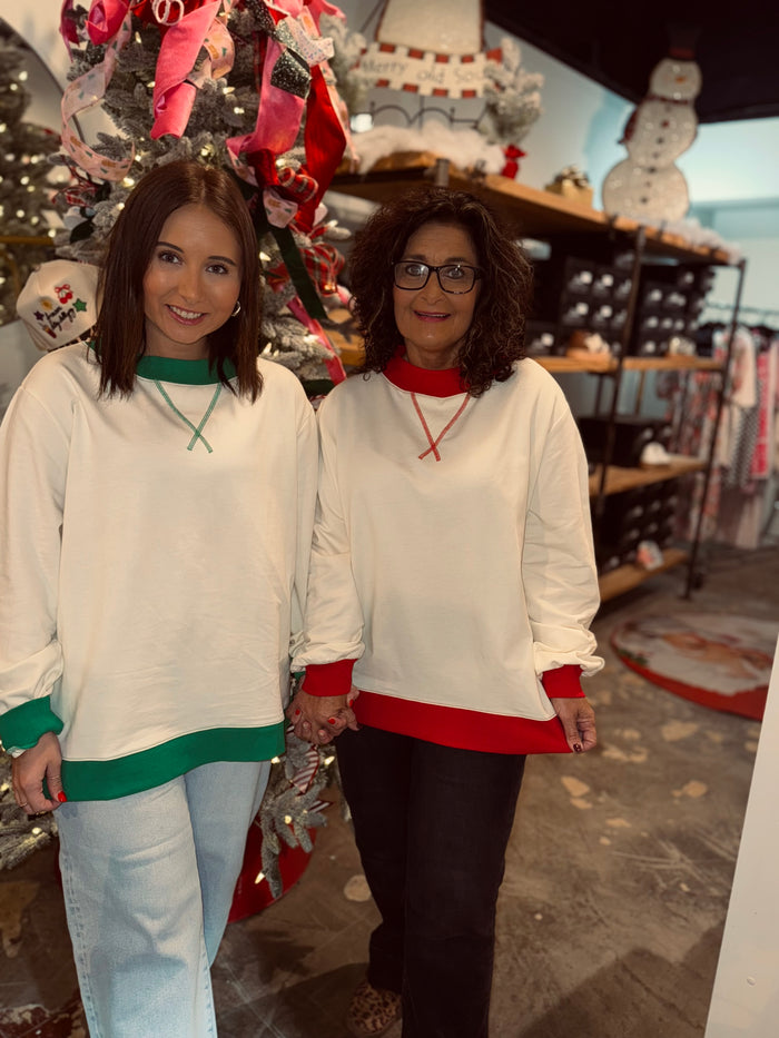 Mock Neck Terry Crewnecks