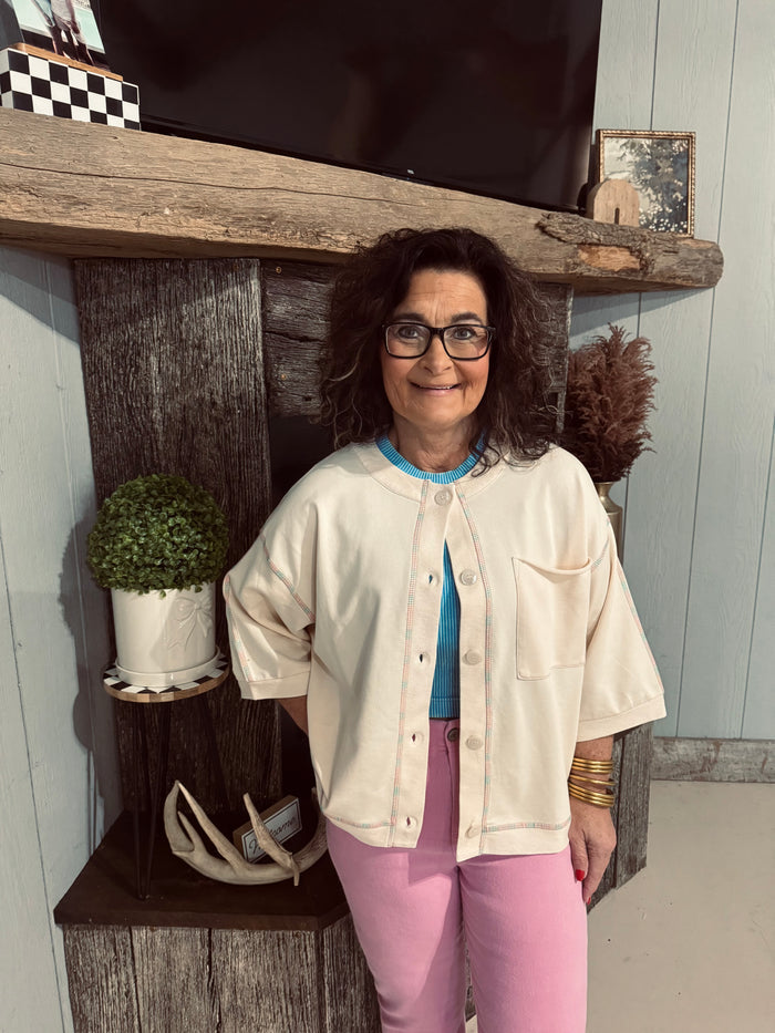 Multi Color Stitch Top