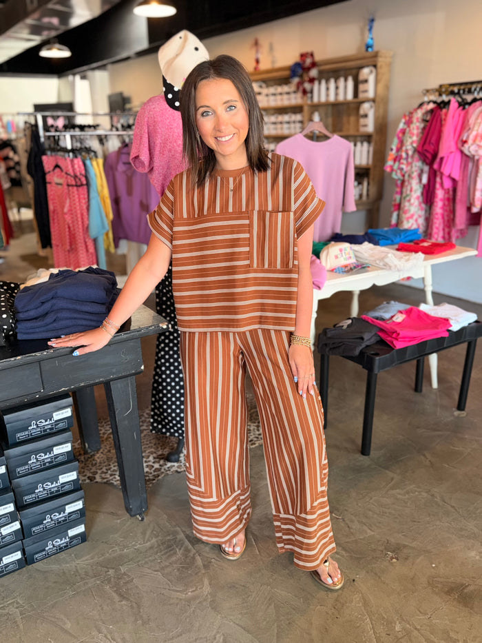 Multi Stripe Fall Set Pant