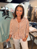 Neutral Ruffle Hem Blouse