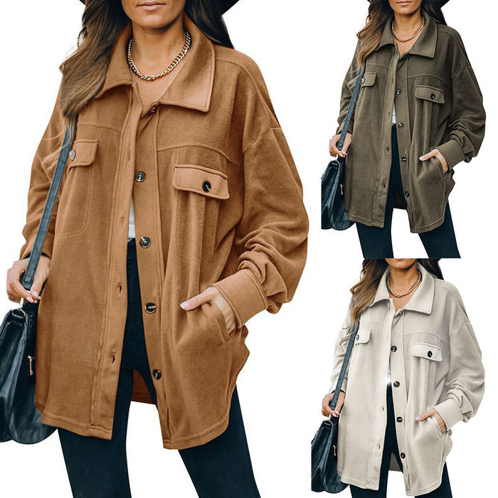 New Lapel Fleece-breasted Cardigan Jacket Shirt - Livefree