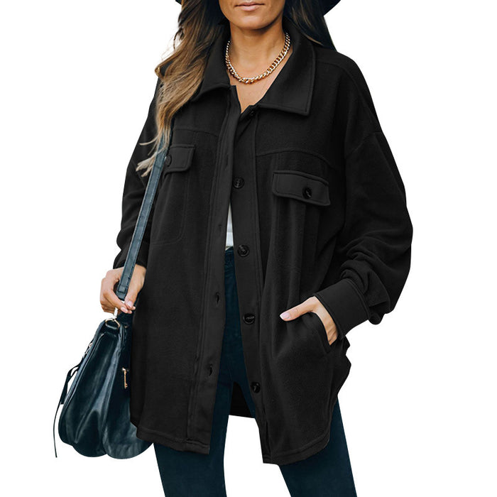 New Lapel Fleece-breasted Cardigan Jacket Shirt - Livefree