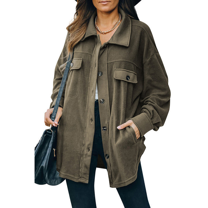 New Lapel Fleece-breasted Cardigan Jacket Shirt - Livefree