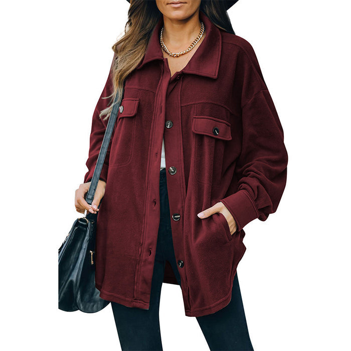 New Lapel Fleece-breasted Cardigan Jacket Shirt - Livefree