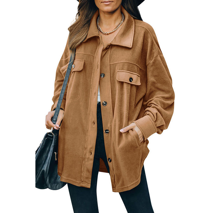 New Lapel Fleece-breasted Cardigan Jacket Shirt - Livefree