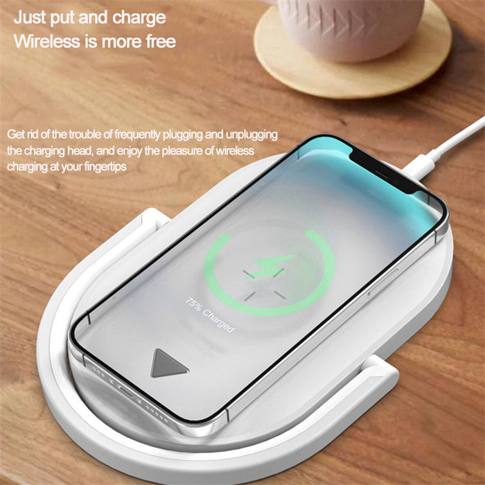 Night Light Wireless Charger 15W Fast Charge with Mobile Phone Stand Desk Lamp Power Bank - Livefree