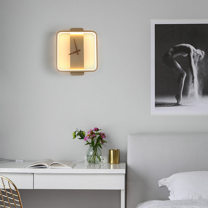 Nordic Wall Lamp Bedroom Bedside Lamp Clock Modeling Lamp - Livefree