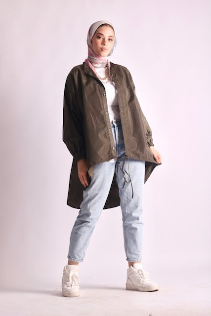 Olive-green waterproof jacket. - Livefree