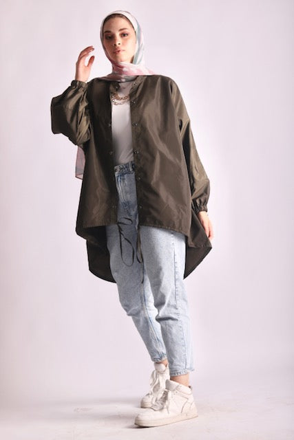Olive-green waterproof jacket. - Livefree