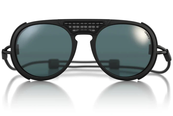 Ombraz Side Shields mounted on Dolomite armless sunglasses – front studio view