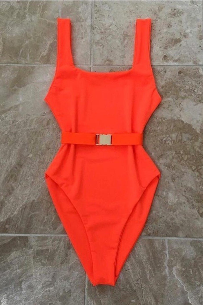 One Piece Belted Swimsuit - shop.livefree.co.uk