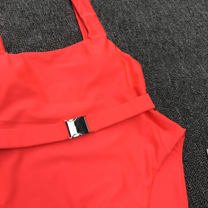 One Piece Belted Swimsuit - shop.livefree.co.uk