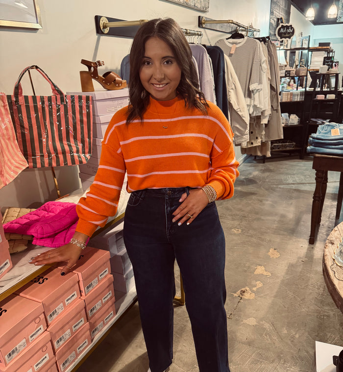 Orange & Pink Stripe Sweater