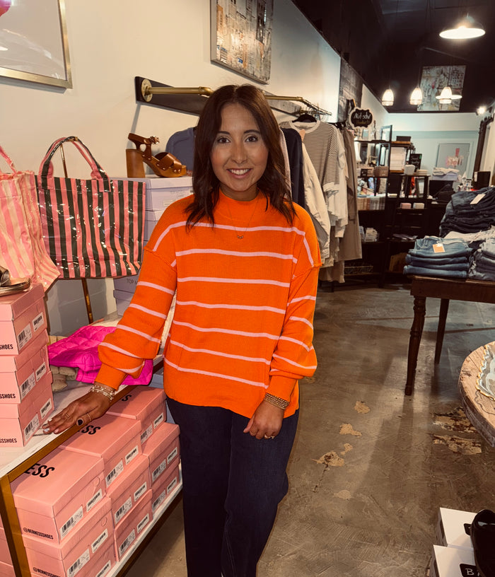 Orange & Pink Stripe Sweater
