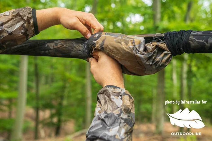 Outdoorline Hammock Tarp Sleeves – sliding the sleeve along the tarp