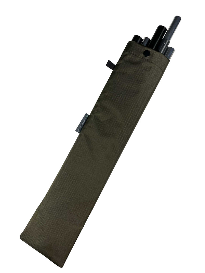 Outdoorline Pole Bag – olive bag with poles, standing