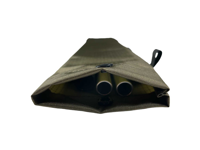 Outdoorline Pole Bag – olive bag opened, end detail