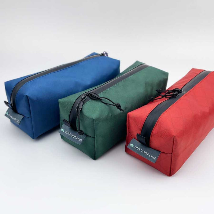 Outdoorline Zipper Pouch Long Ecopak – navy, olive and red pouches