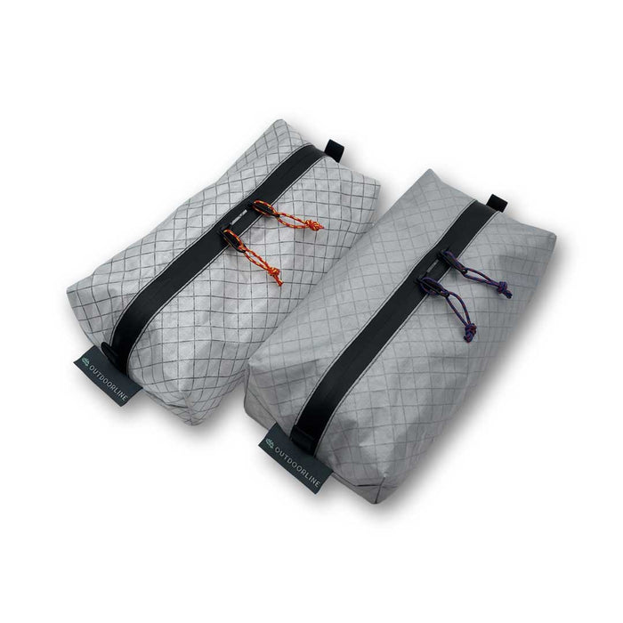 Outdoorline Zipper Pouch Wide TX Ultra – two grey pouches, studio view