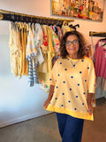 Oversized Yellow & Navy Tee