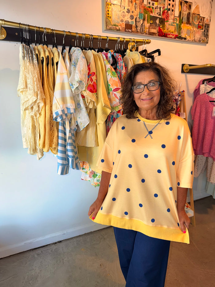 Oversized Yellow & Navy Tee
