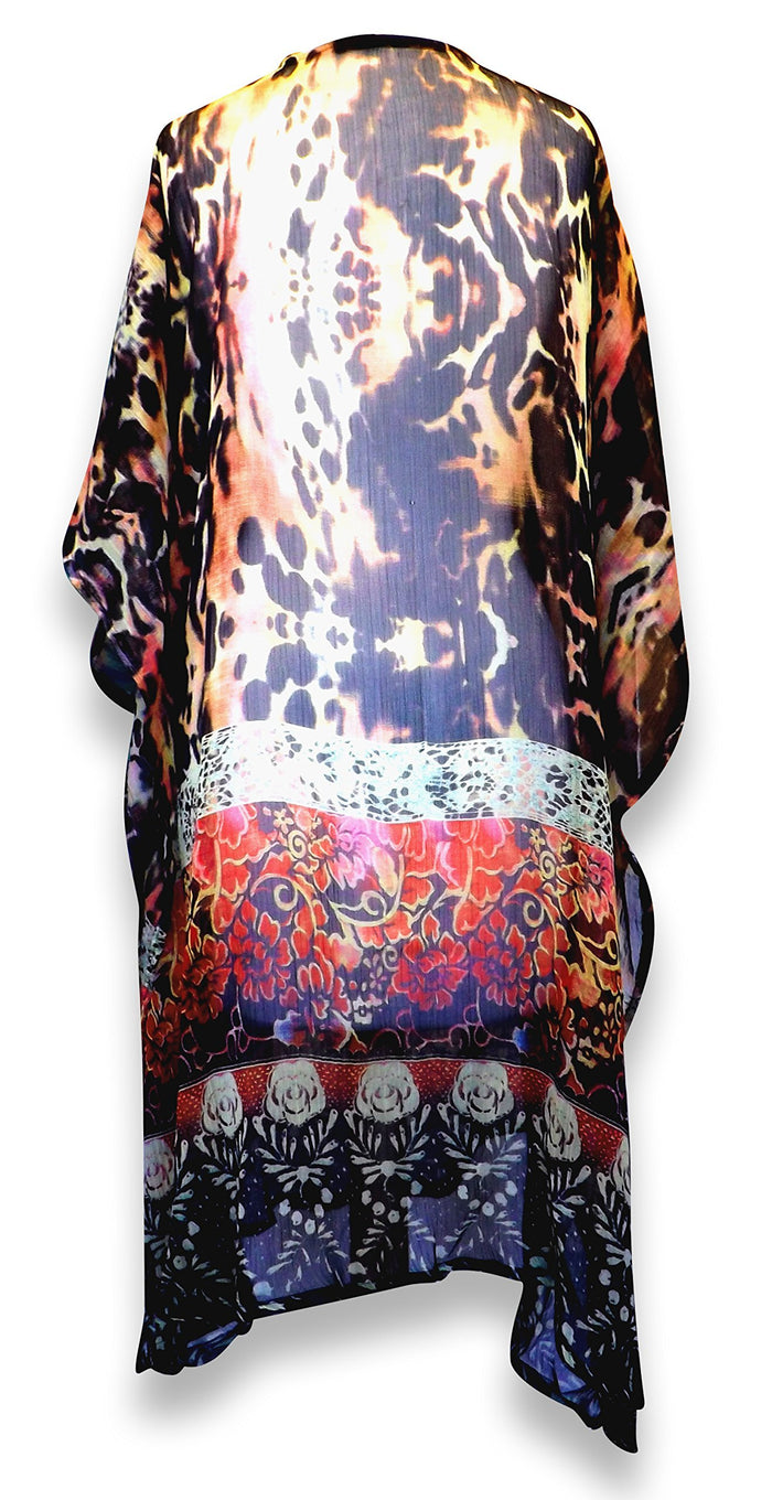 Peach Couture Bohemian Summer Tunic Beach Cover Up Dress with - shop.livefree.co.uk