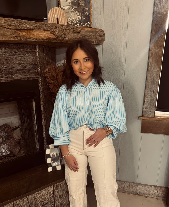 Pearl Stripe Button Down
