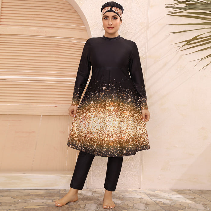 Plus Graphic Long Sleeve Burkini - shop.livefree.co.uk