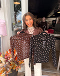 Polka Dot Mesh Tops