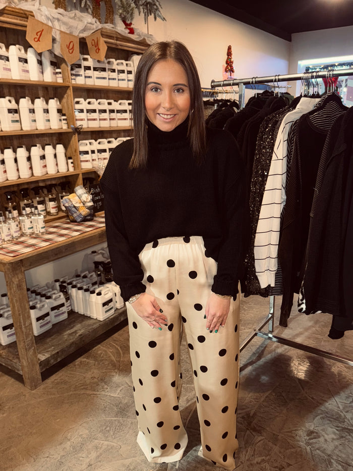 Polka Dot Silk Pant