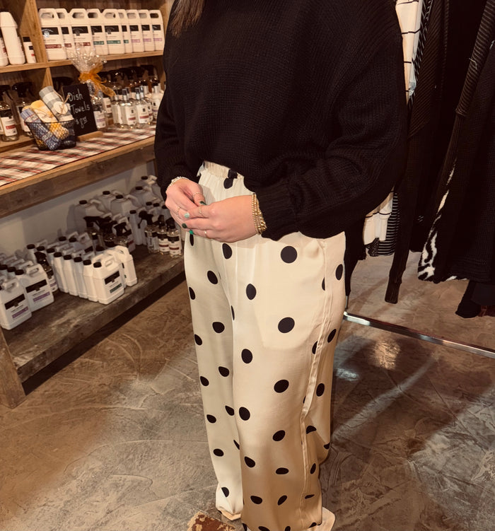 Polka Dot Silk Pant