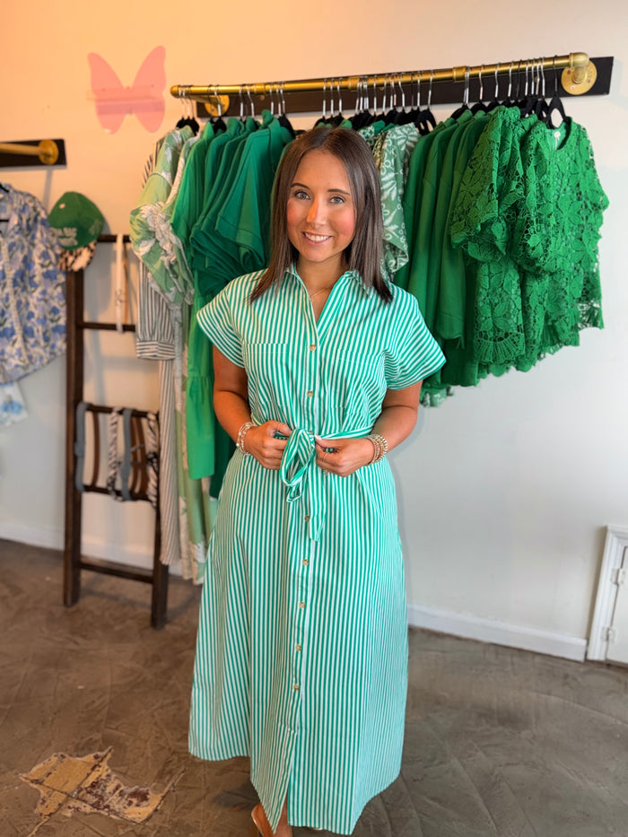 Poplin Belted Shirt Dress