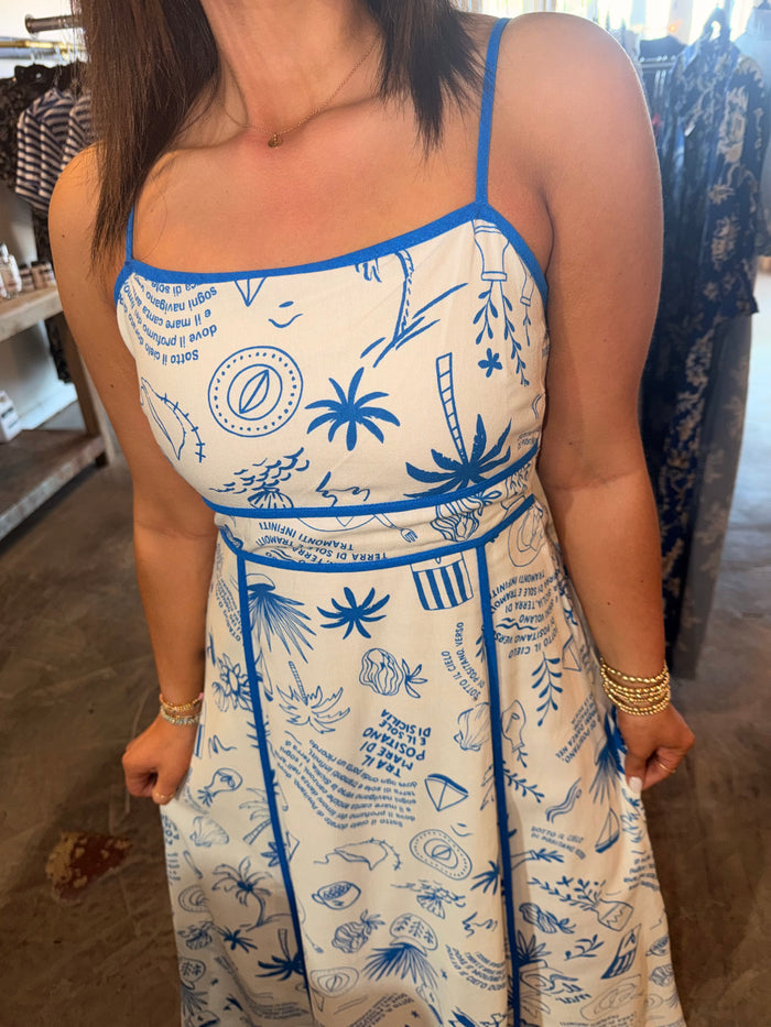 Positano Print Maxi Dress