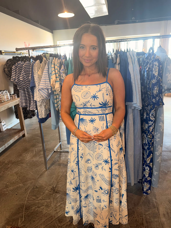 Positano Print Maxi Dress