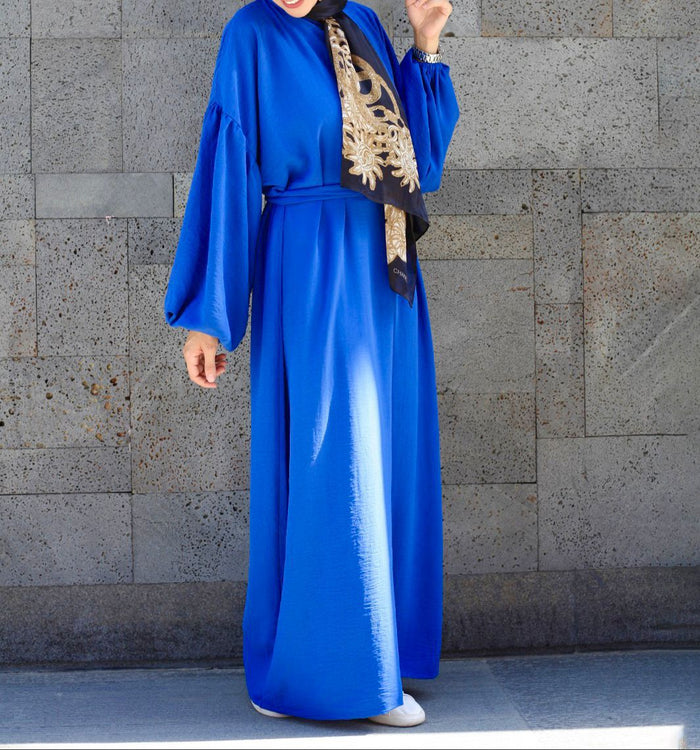 Puffy sleeves long dress - Livefree