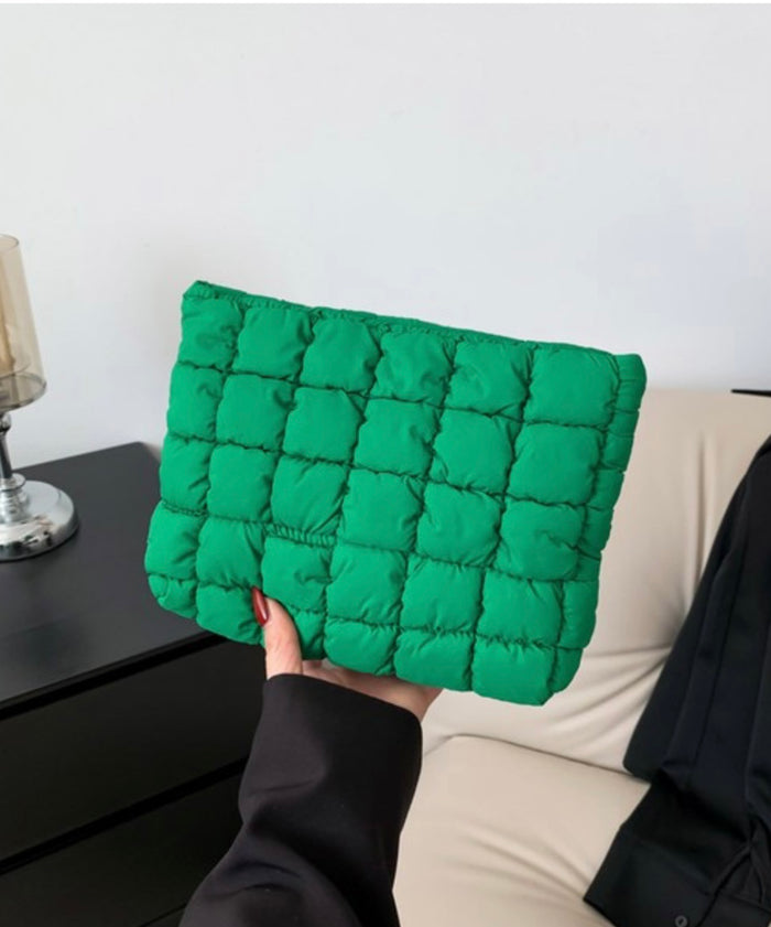 Quilted Puffy Pouch Bag
