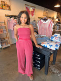 Red Stripe Tube Top
