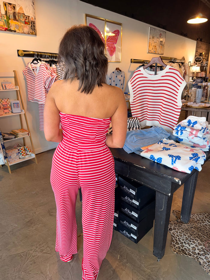 Red Stripe Tube Top