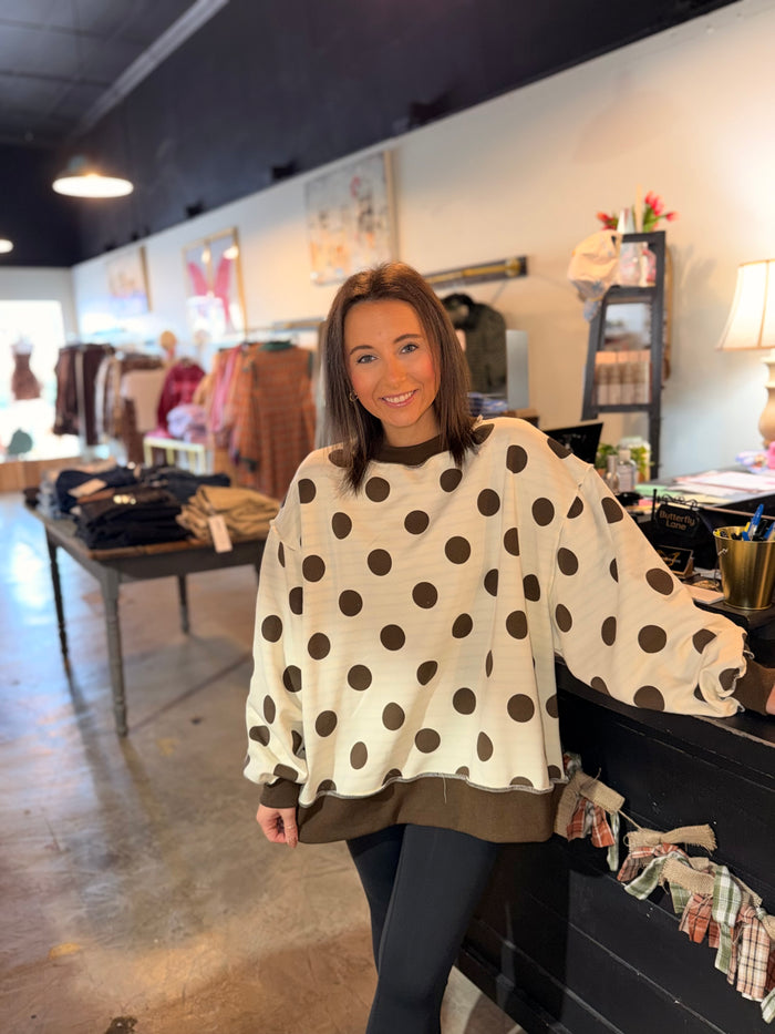 Reversible Stripe & Dot Mockneck