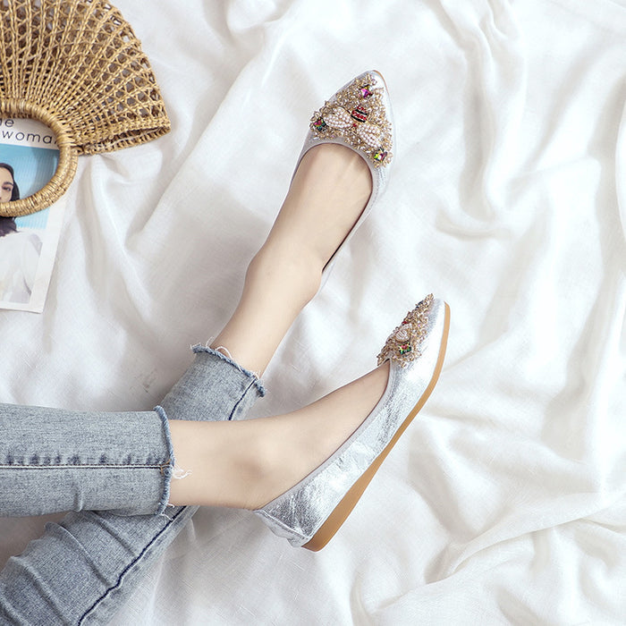 Rhinestone Single Shoes Women Korean Student Casual Shoes - Livefree