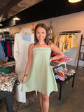 Sage Stitch Mini Dress