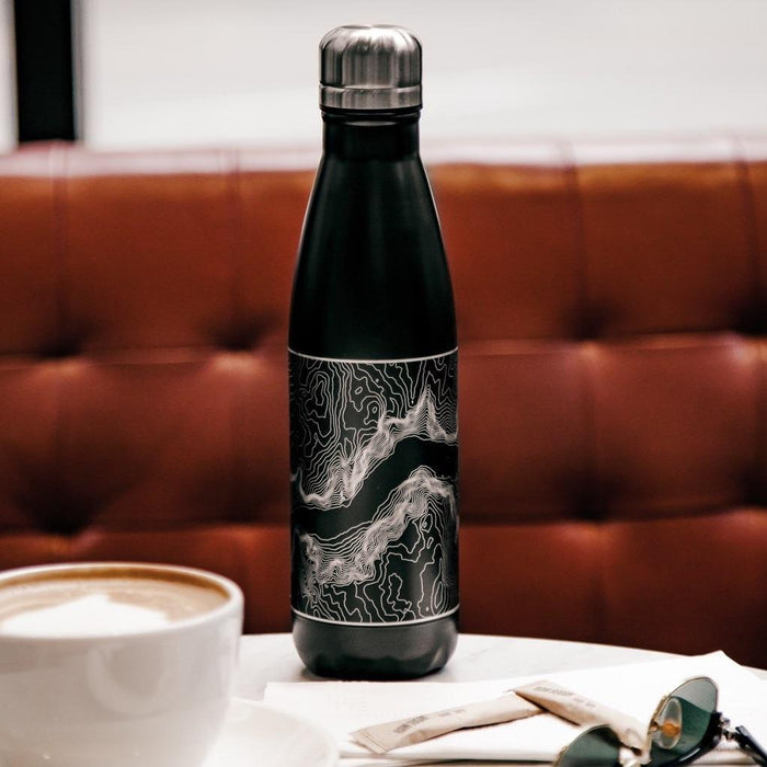 Sewanee - Tennessee Map Insulated Bottle in Matte Black - shop.livefree.co.uk