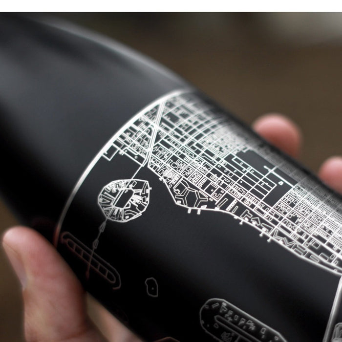 Sewanee - Tennessee Map Insulated Bottle in Matte Black - shop.livefree.co.uk