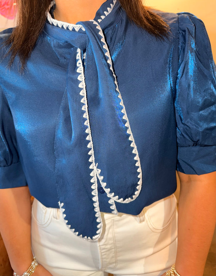 Silk Neck Tie Blouse