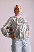 Silver raglan sleeves jacket. - Livefree