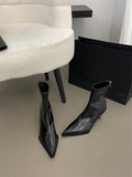 Skinny Boots Stiletto Heel Fashion Boots High Heel Pointed Temperament Back Zipper - Livefree