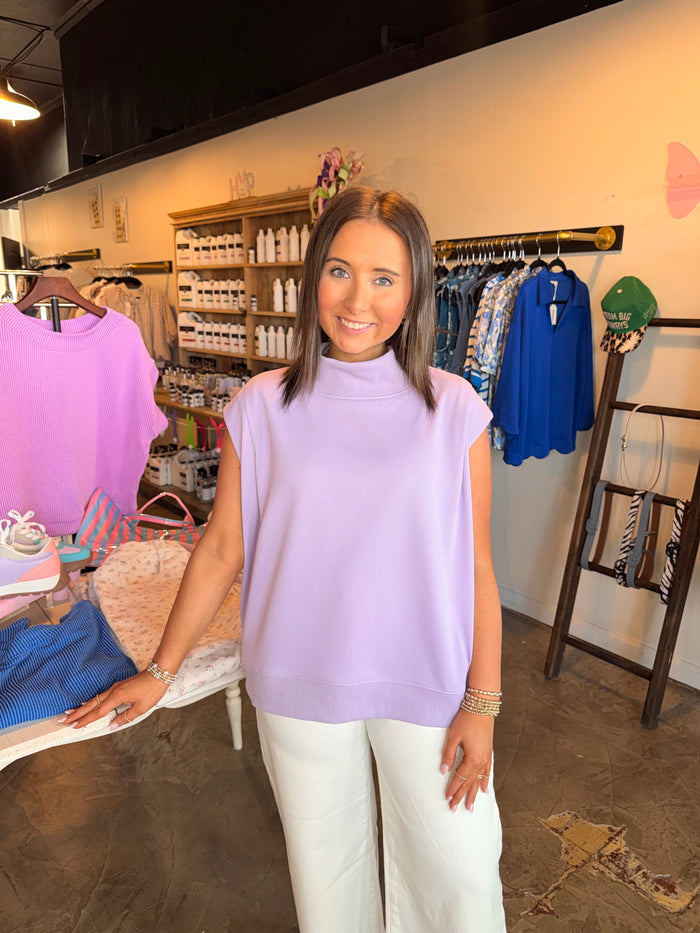 Sleeveless Mockneck Sweatshirt